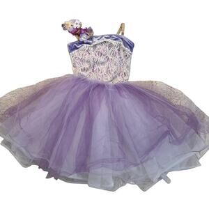 Curtain Call Purple Lace Sequin Tutu Dance Costume CME Ballet Dress